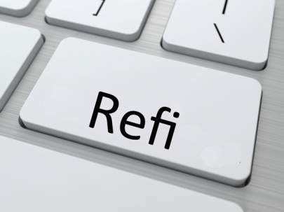 Image of a partial keyboard, showing a Refi key